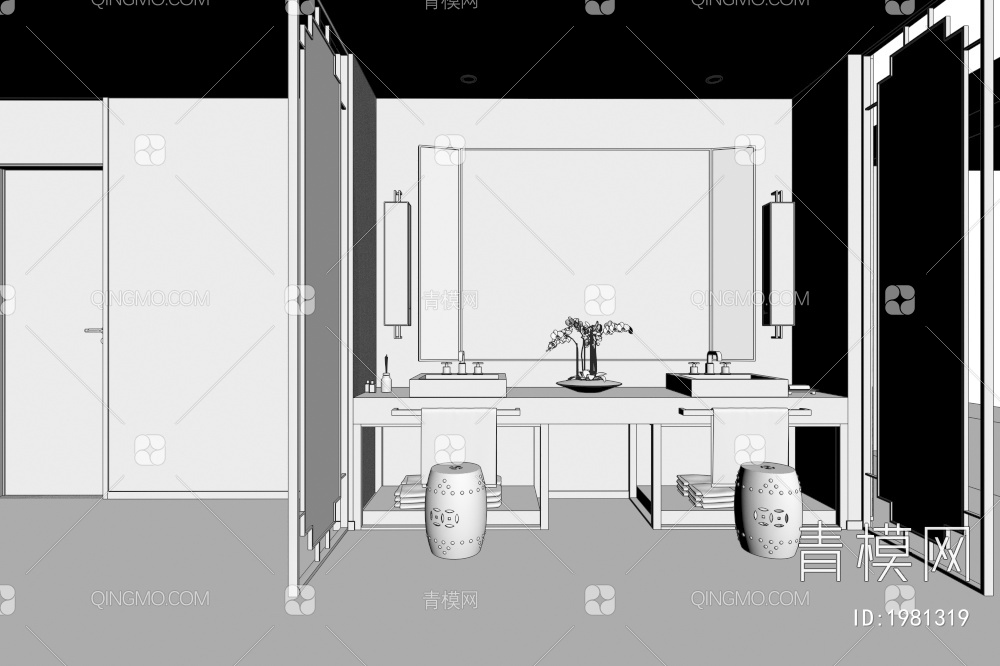 梳妆区3D模型下载【ID:1981319】