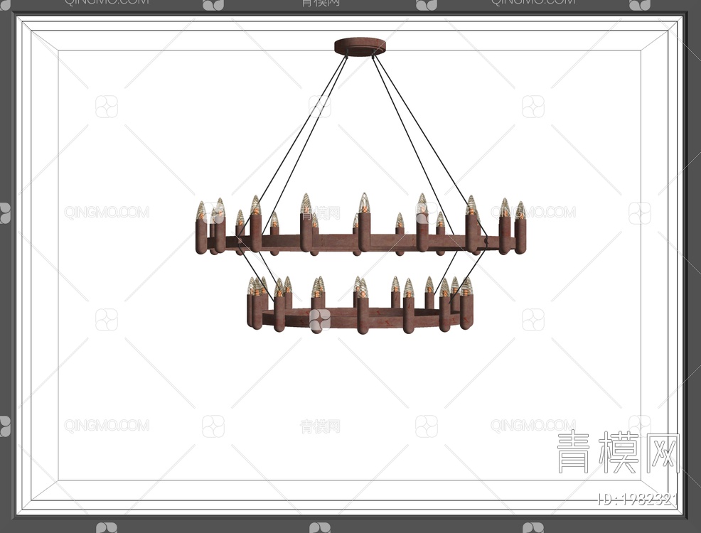 多头吊灯SU模型下载【ID:1982321】