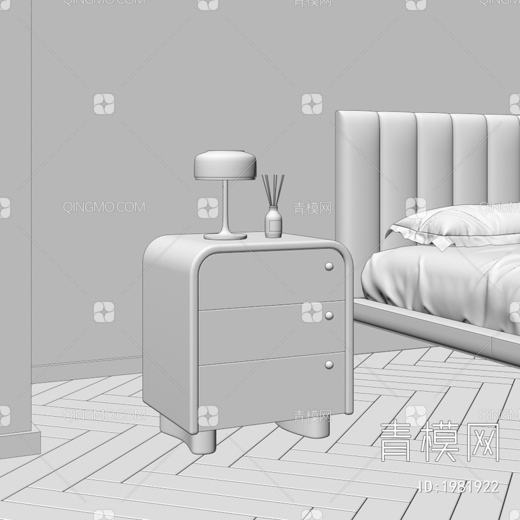 床头柜 柜子3D模型下载【ID:1981922】