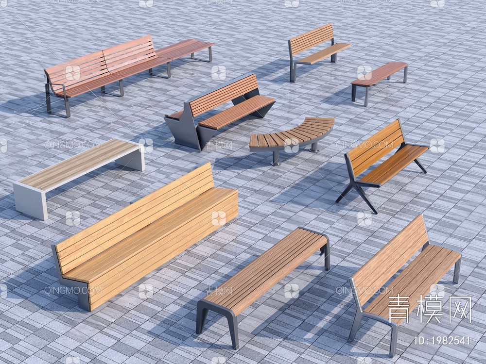 户外坐凳3D模型下载【ID:1982541】