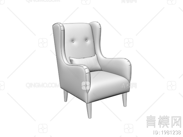 单人沙发3D模型下载【ID:1981238】