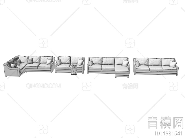 双人沙发3D模型下载【ID:1981541】