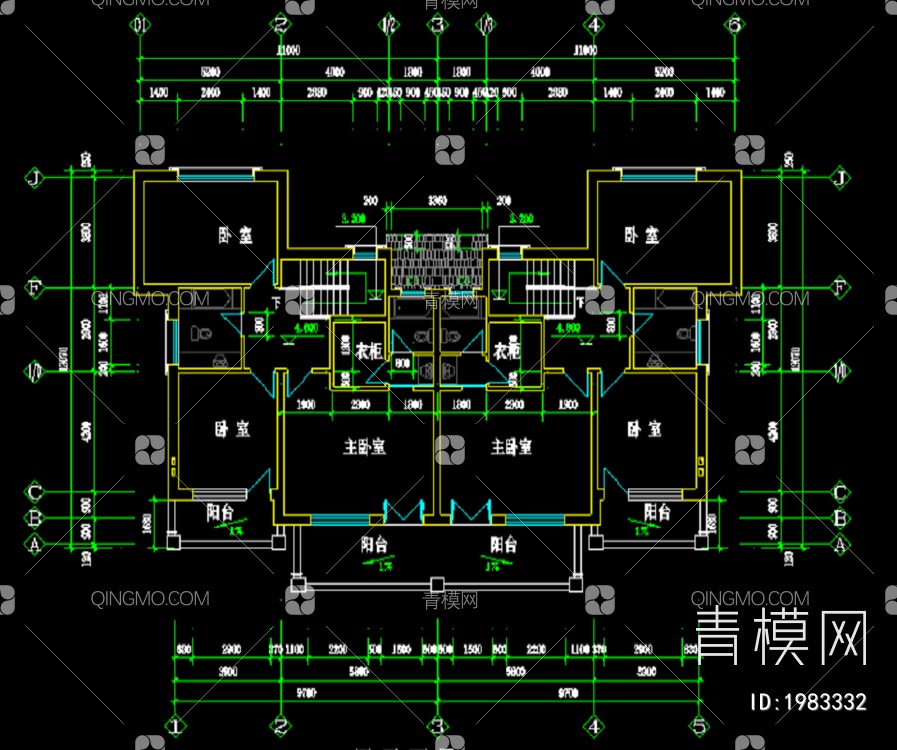 别墅设计建筑施工CAD图【ID:1983332】