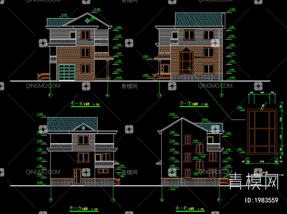 实用简单新型农村住宅CAD图纸【ID:1983559】
