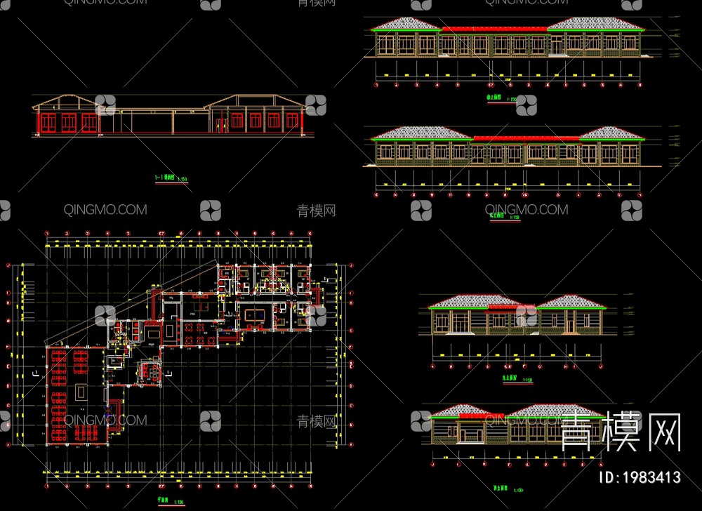 食堂全套CAD图纸【ID:1983413】