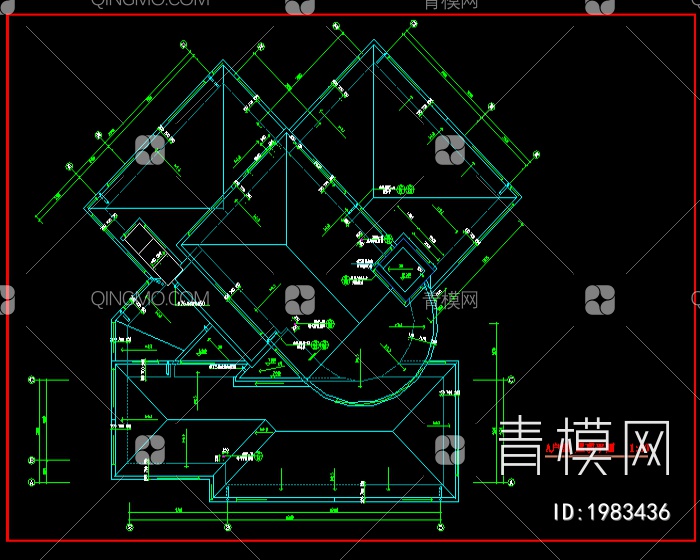 中国别墅CAD施工图【ID:1983436】