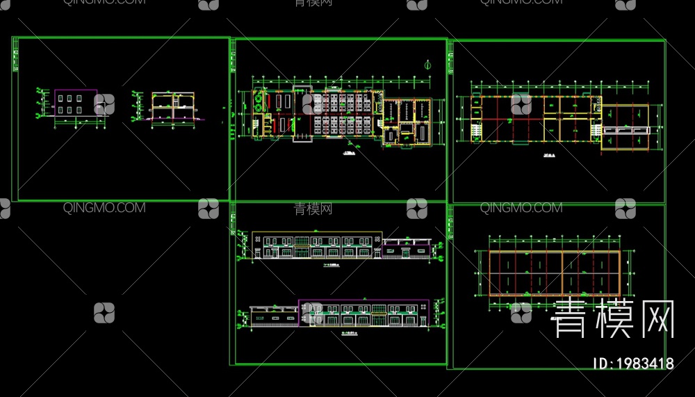 食堂浴室建筑设计方案CAD图【ID:1983418】