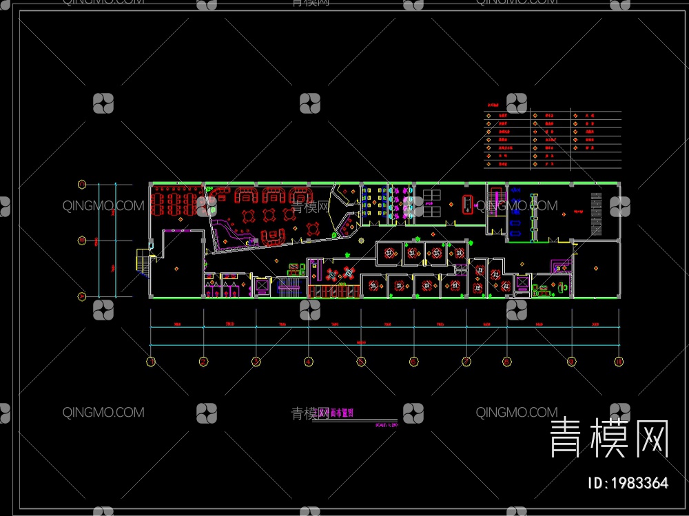 洗浴中心平面布置图【ID:1983364】