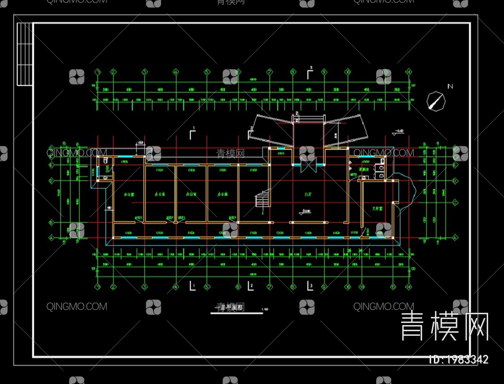 工厂两层办公楼CAD图【ID:1983342】
