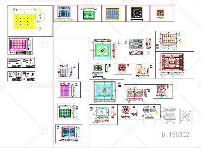 室内设计家装吊顶天花顶棚造型cad素材图库【ID:1983521】