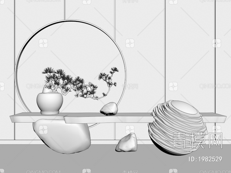 松树端景小品3D模型下载【ID:1982529】