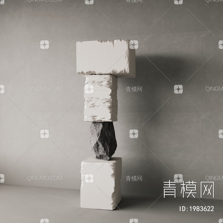 石头，摆件，雕塑3D模型下载【ID:1983622】