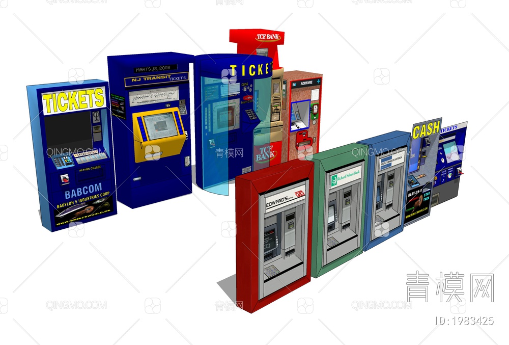 自动取钱机 ATM机SU模型下载【ID:1983425】