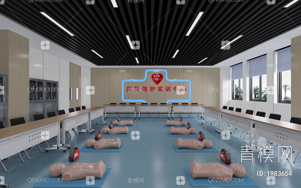 应急救护实训室中心3D模型下载【ID:1983654】