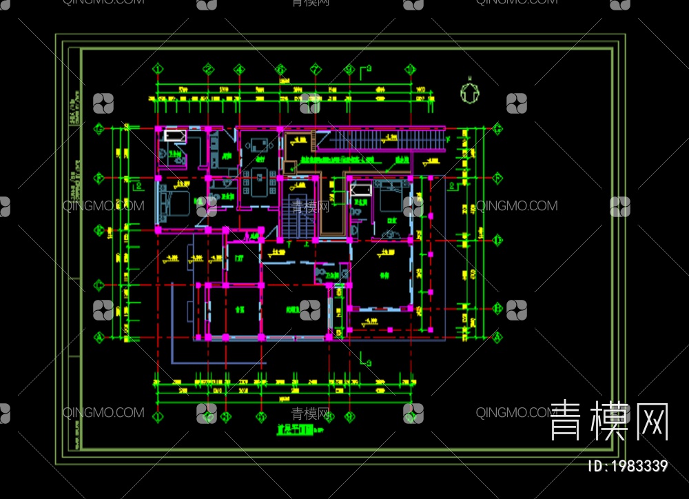 农村别墅设计CAD图【ID:1983339】