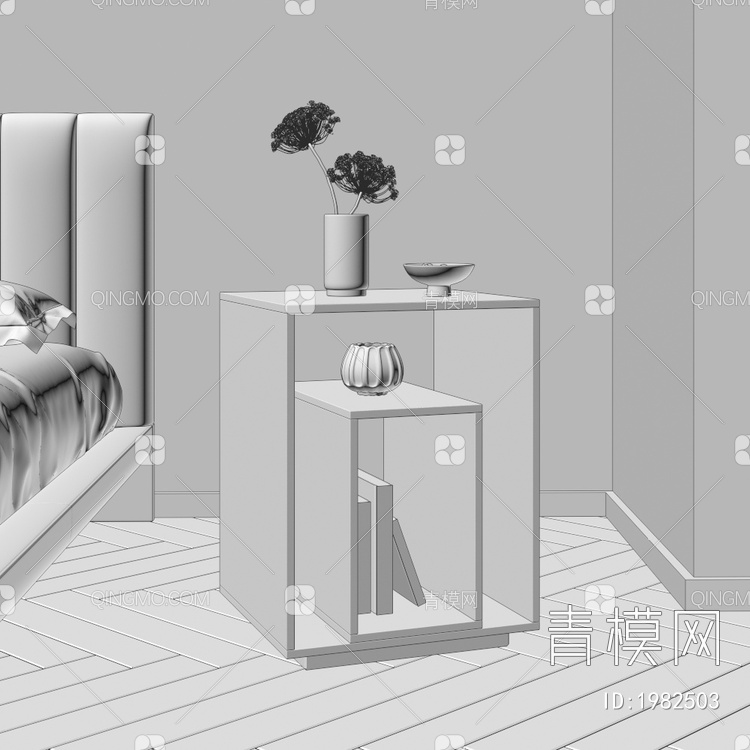 床头柜 柜子3D模型下载【ID:1982503】