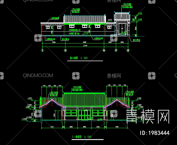单栋小别墅CAD建筑图【ID:1983444】