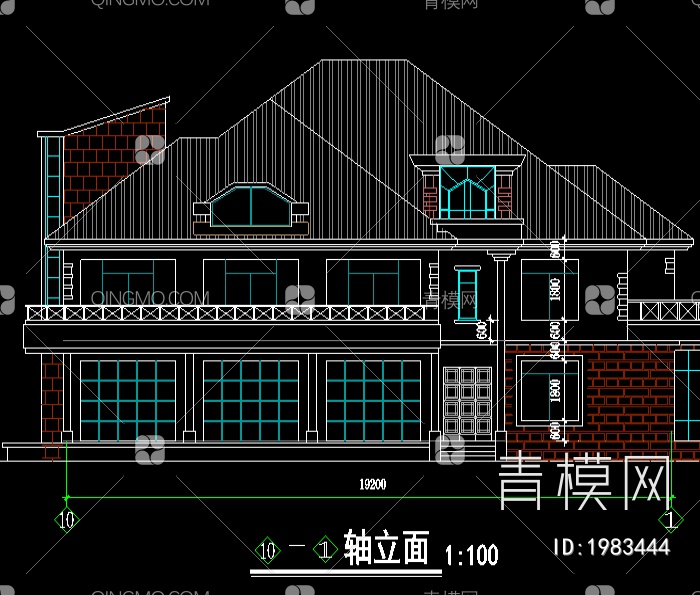 单栋小别墅CAD建筑图【ID:1983444】