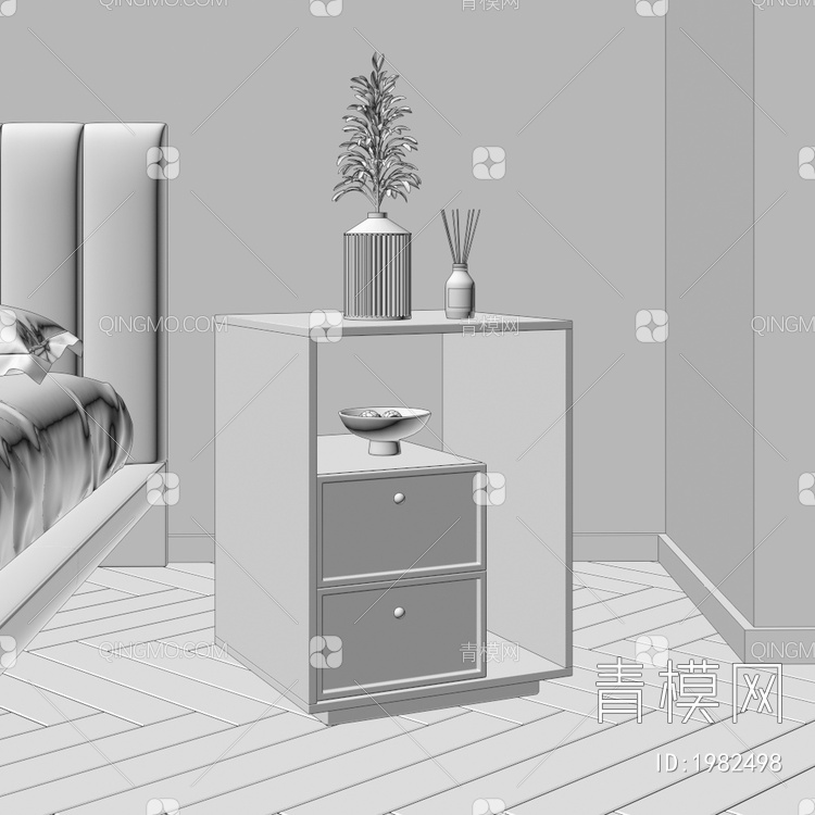 床头柜 柜子3D模型下载【ID:1982498】