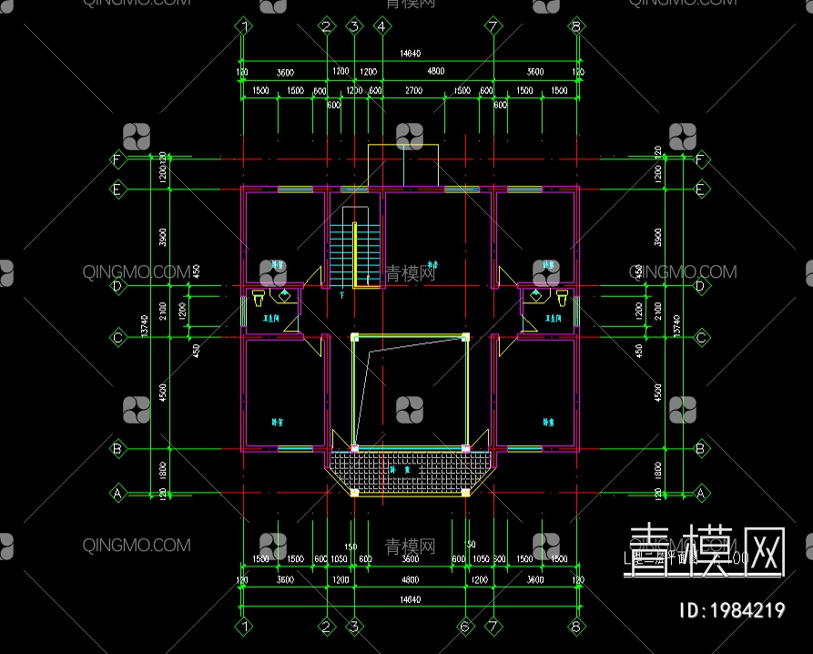 创业农庄L型别墅建筑图【ID:1984219】