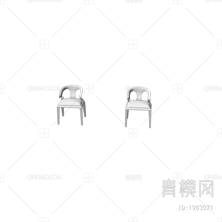 单椅 书椅 休闲椅3D模型下载【ID:1983071】