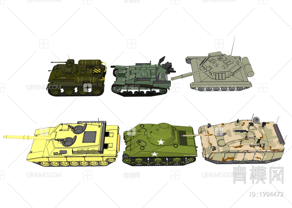 坦克车SU模型下载【ID:1984472】