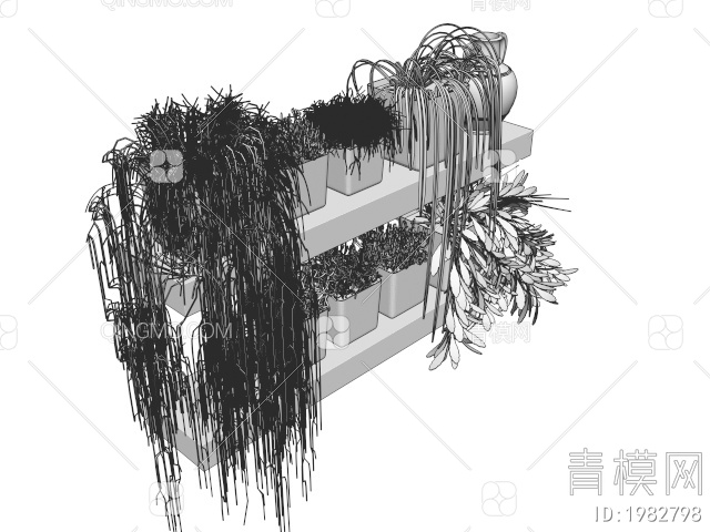 绿植盆栽3D模型下载【ID:1982798】