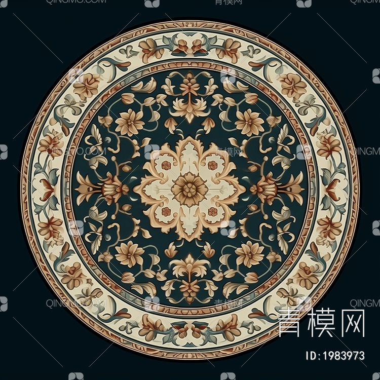 欧式圆形地毯贴图贴图下载【ID:1983973】