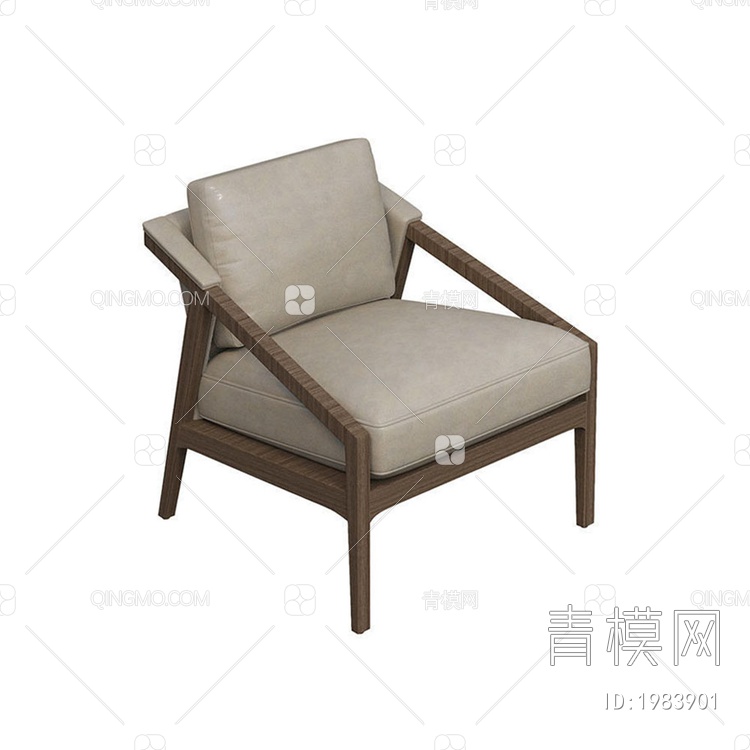 单人沙发3D模型下载【ID:1983901】