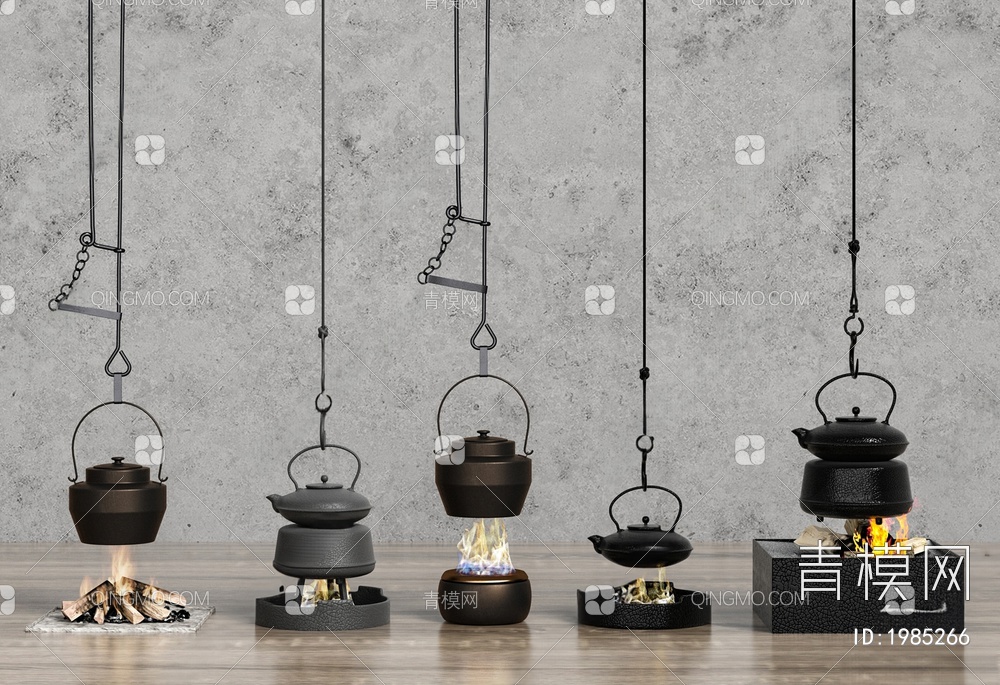 茶具组合，茶壶3D模型下载【ID:1985266】