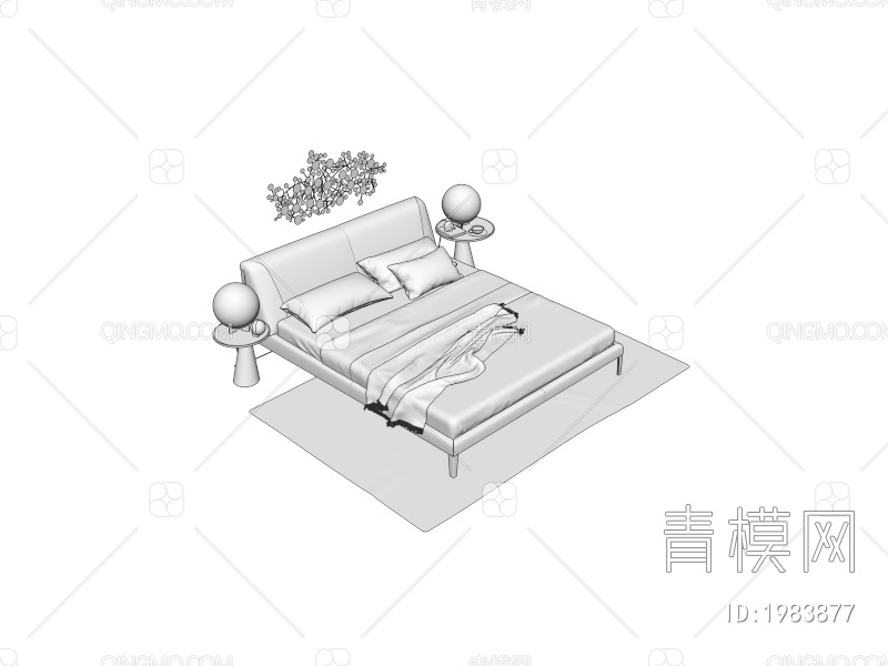 床具组合3D模型下载【ID:1983877】