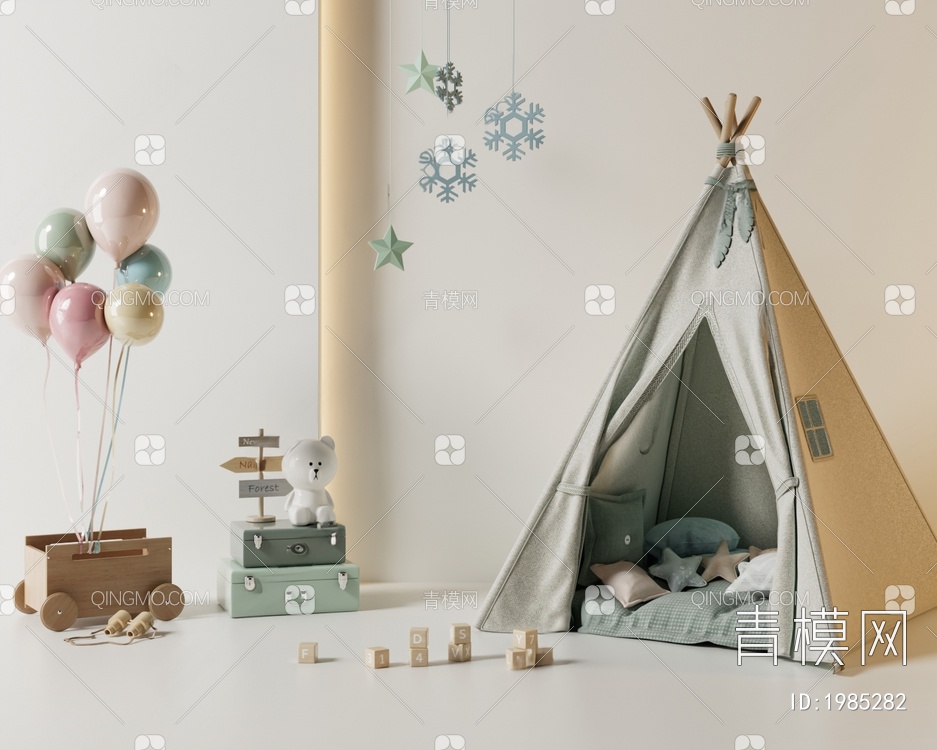 儿童帐篷3D模型下载【ID:1985282】