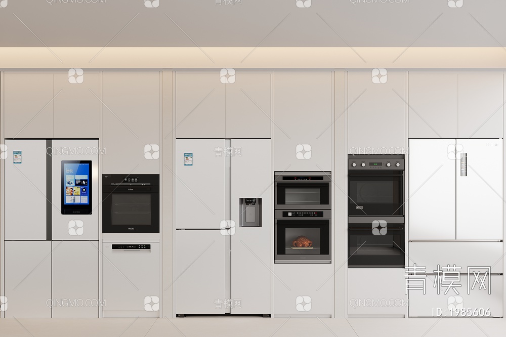 冰箱 嵌入式冰箱 双开门冰箱 烤箱 蒸箱 直饮机 咖啡机3D模型下载【ID:1985606】