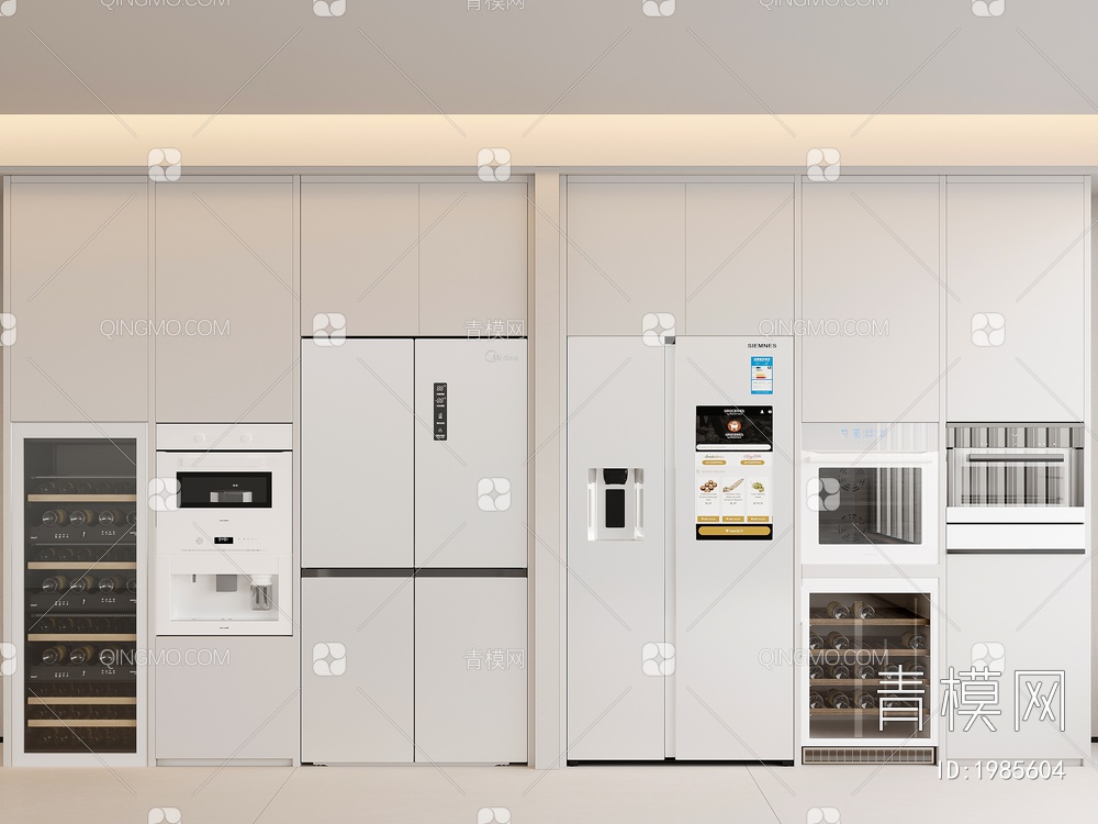 冰箱 嵌入式冰箱 双开门冰箱 烤箱 蒸箱 直饮机 咖啡机3D模型下载【ID:1985604】