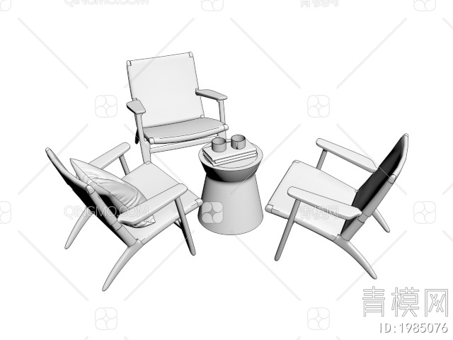 休闲桌椅组合3D模型下载【ID:1985076】