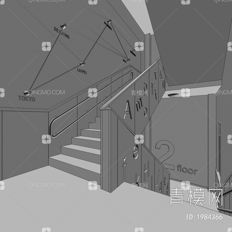幼儿园楼梯间3D模型下载【ID:1984366】