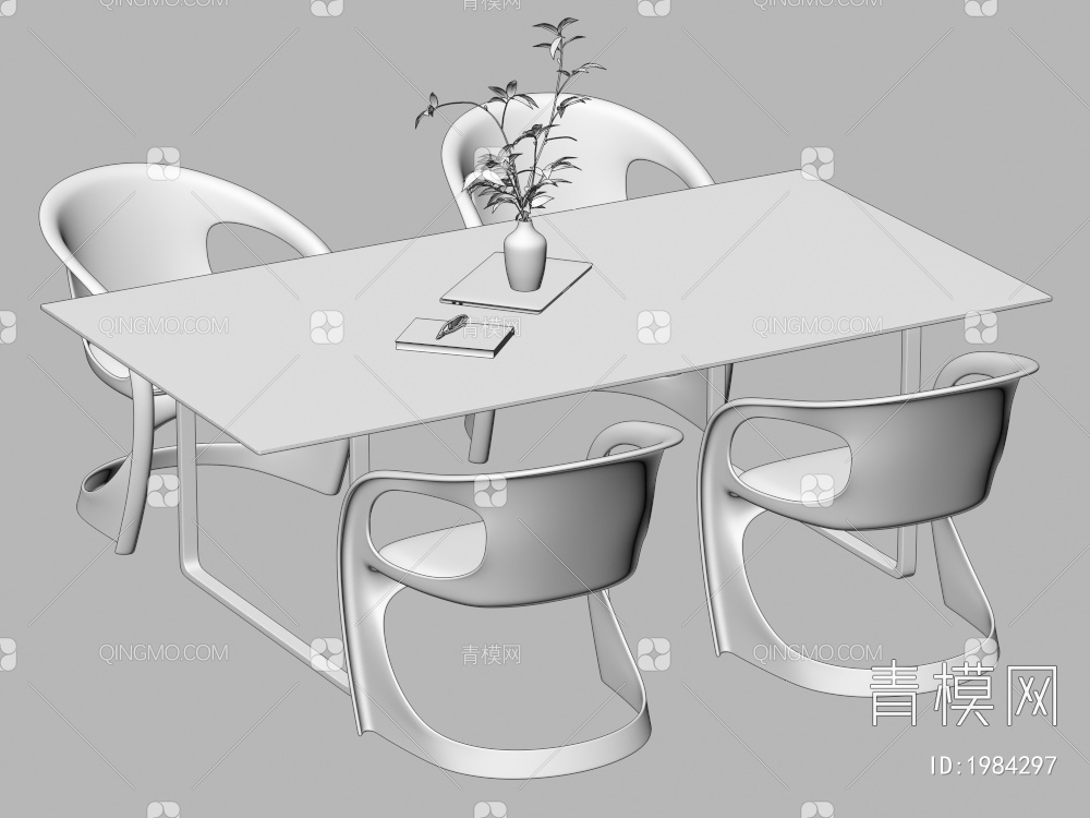 餐桌椅组合 餐椅 单椅 餐桌3D模型下载【ID:1984297】