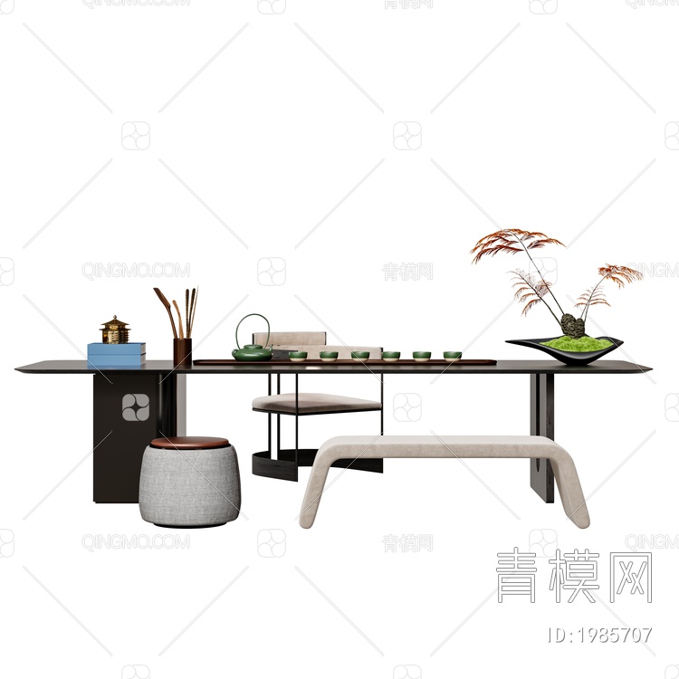 茶桌椅3D模型下载【ID:1985707】