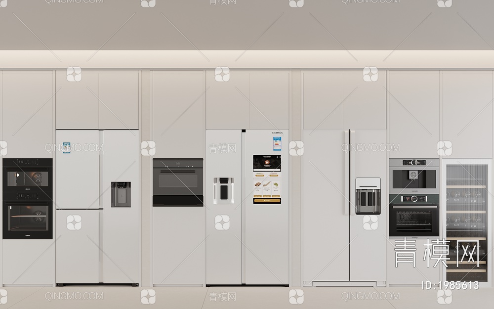 冰箱 嵌入式冰箱 双开门冰箱 烤箱 蒸箱 直饮机 咖啡机3D模型下载【ID:1985613】