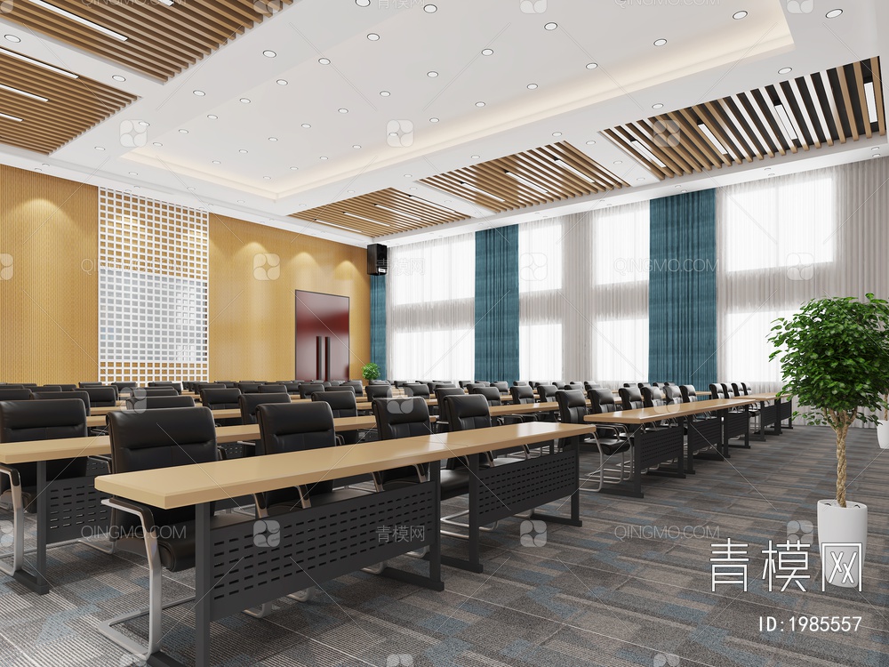 【会议厅 会议室3D模型】-现代VR有灯光有贴图MAX2016会议厅 会议室3d模型下载-ID1985557-免费3Dmax模型库 - 青模3d模型网