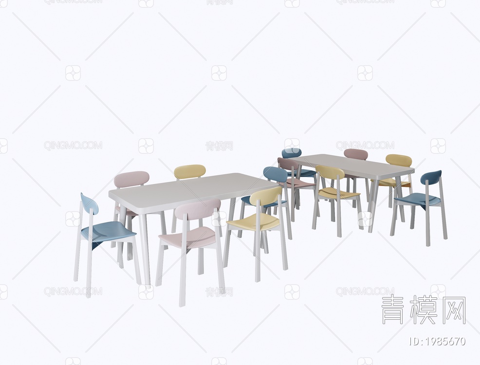 儿童休闲桌椅SU模型下载【ID:1985670】