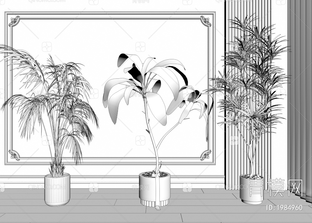 绿植盆栽3D模型下载【ID:1984960】