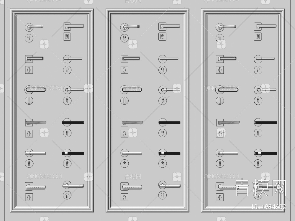 门把手组合3D模型下载【ID:1984632】