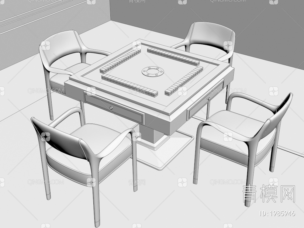麻将桌3D模型下载【ID:1985946】