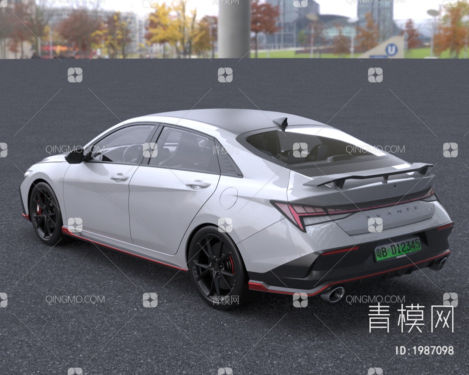 2023款伊兰特N新能源汽车轿车3D模型下载【ID:1987098】