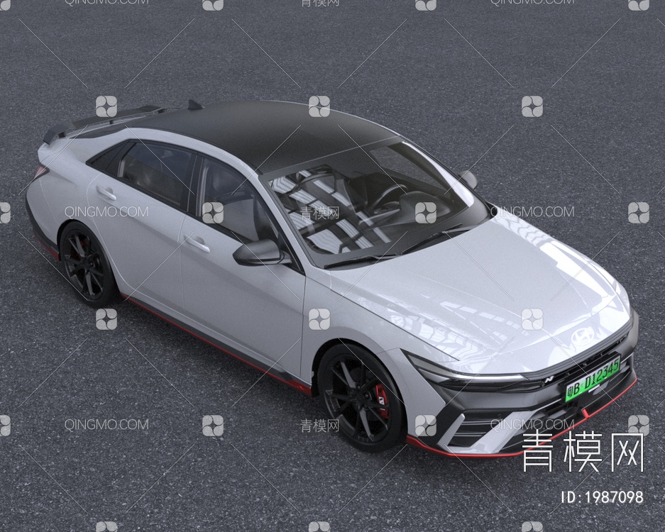 2023款伊兰特N新能源汽车轿车3D模型下载【ID:1987098】