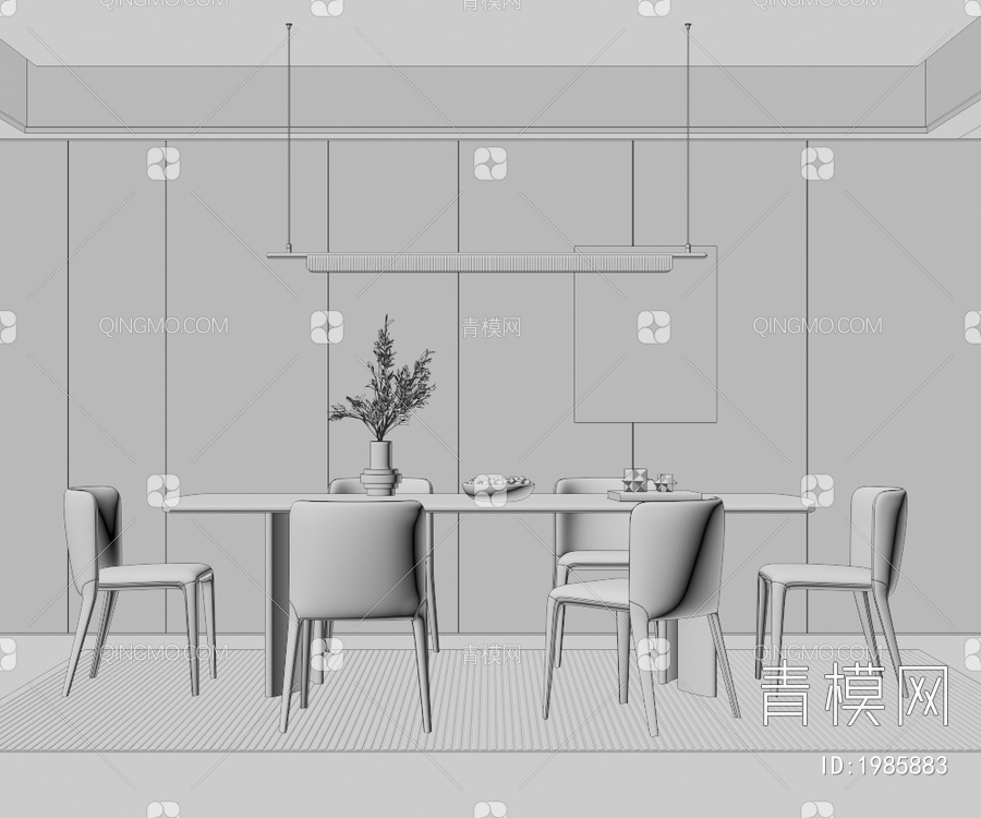 餐桌椅3D模型下载【ID:1985883】