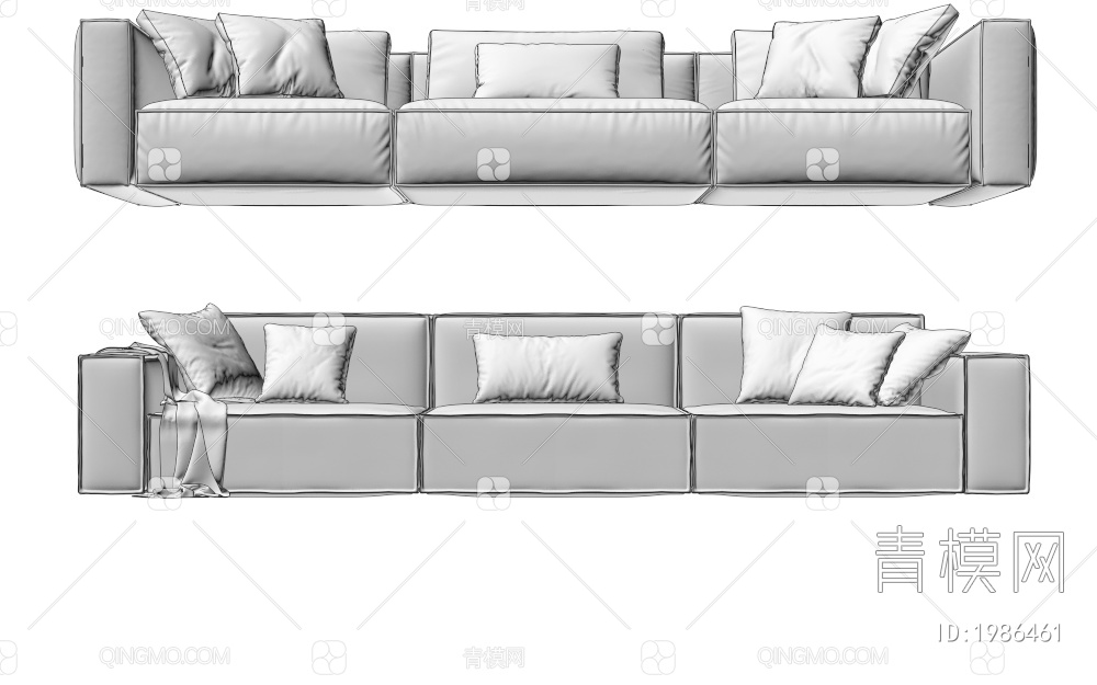 沙发组合 多人沙发 单人沙发 懒人沙发 布艺沙发 真皮沙发 三人沙发3D模型下载【ID:1986461】