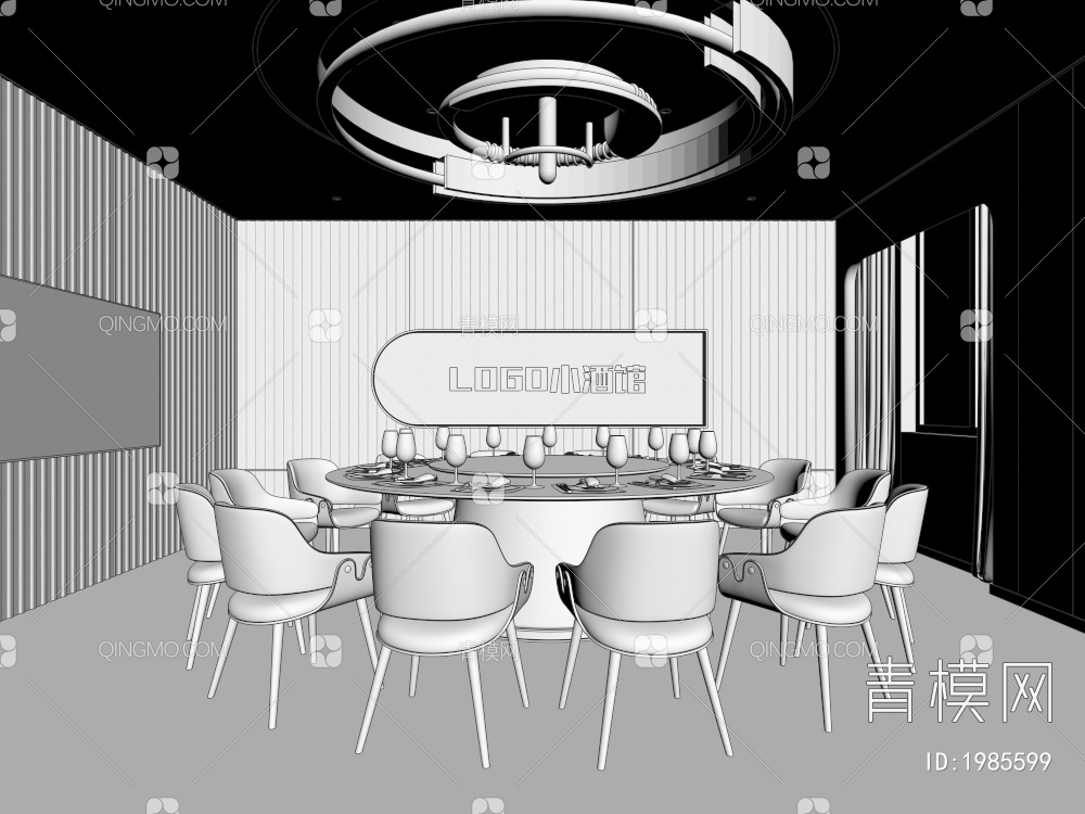 餐厅包房 餐厅包厢3D模型下载【ID:1985599】
