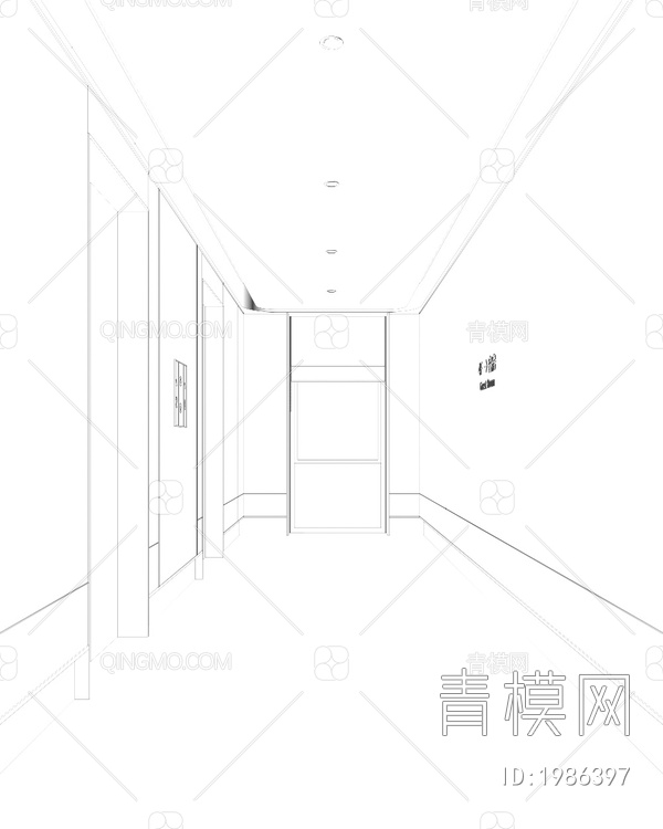 酒店电梯间3D模型下载【ID:1986397】